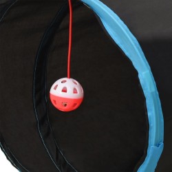 Tunnel pour chats à 4 voies Noir et bleu 132 cm Polyester 