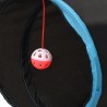 Tunnel pour chats à 4 voies Noir et bleu 132 cm Polyester 