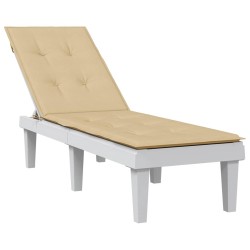 Coussin de chaise longue beige mélangé (75+105) x 50 x 4 cm tissu 
