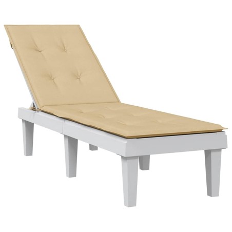 Coussin de chaise longue beige mélangé (75+105) x 50 x 4 cm tissu 