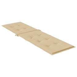 Coussin de chaise longue beige mélangé (75+105) x 50 x 4 cm tissu 