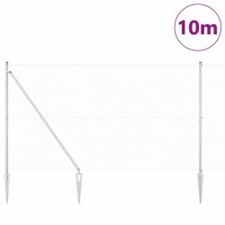 Ensemble de Poteaux de Clôture Lot de 2 Acier galvanisé 10 x 1.5 m 