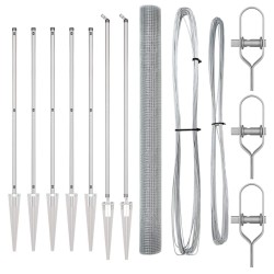 Ensemble de Poteaux de Clôture Lot de 2 Acier galvanisé 10 x 1.5 m 
