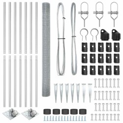 Ensemble de Poteaux de Clôture Lot de 2 Acier galvanisé 10 x 1.5 m 