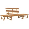 Banc de jardin 2-en-1 190 cm Bois solide d'acacia 