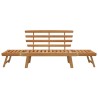 Banc de jardin 2-en-1 190 cm Bois solide d'acacia 