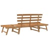 Banc de jardin 2-en-1 190 cm Bois solide d'acacia 