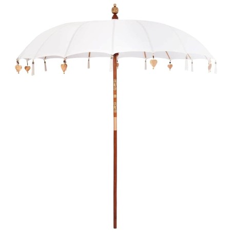 Parasol Crème x 250 cm Coton et bois massif 