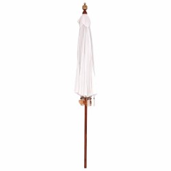 Parasol Crème x 250 cm Coton et bois massif 