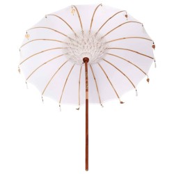 Parasol Crème x 250 cm Coton et bois massif 