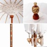 Parasol Crème x 250 cm Coton et bois massif 