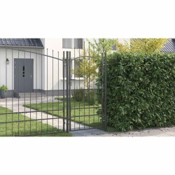 Porte de Jardin Gris 200 x 100 cm 100 x 200 cm Acier 