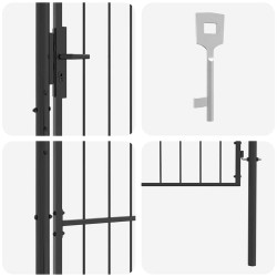 Porte de Jardin Gris 200 x 100 cm 100 x 200 cm Acier 