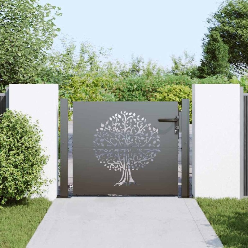 Porte de Jardin Autre Noir 105 x 100 cm Acier peint par poudre 