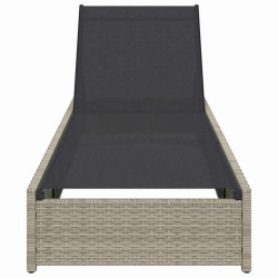 Chaise Longue Beige 60x200x27 cm Rattan Poly 