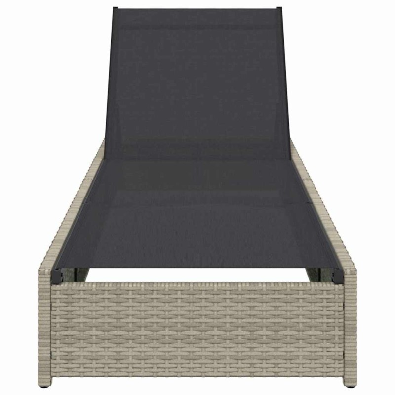 Chaise Longue Beige 60x200x27 cm Rattan Poly 