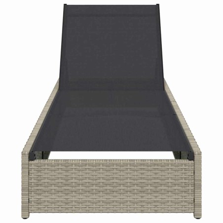Chaise Longue Beige 60x200x27 cm Rattan Poly 