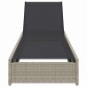 Chaise Longue Beige 60x200x27 cm Rattan Poly 