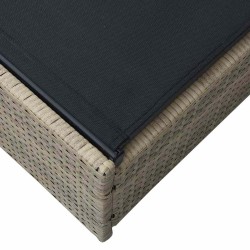 Chaise Longue Beige 60x200x27 cm Rattan Poly 