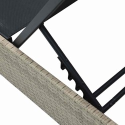 Chaise Longue Beige 60x200x27 cm Rattan Poly 