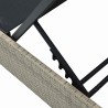 Chaise Longue Beige 60x200x27 cm Rattan Poly 
