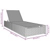 Chaise Longue Beige 60x200x27 cm Rattan Poly 