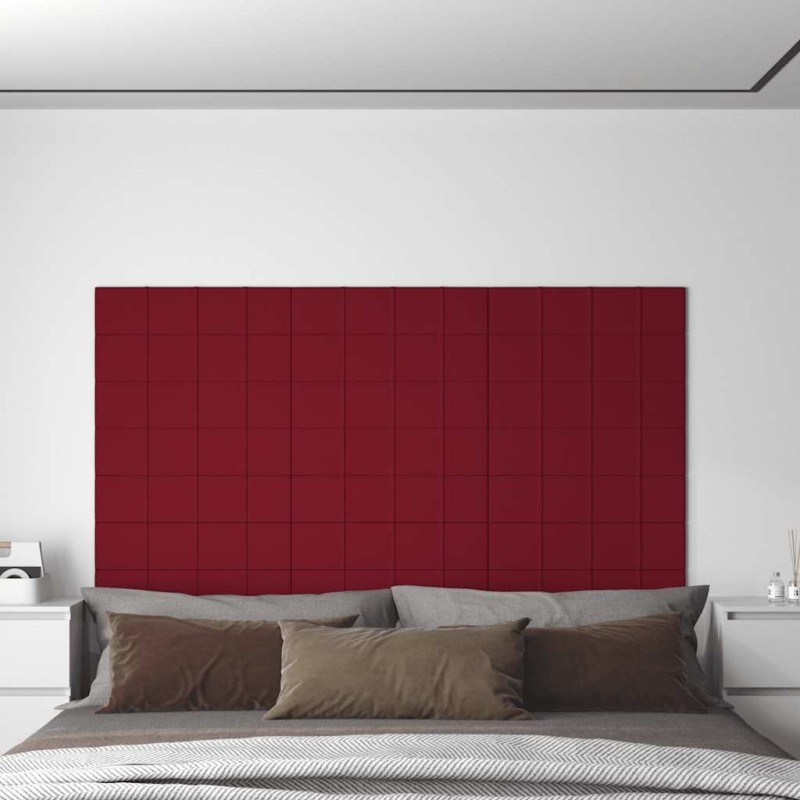 Panneaux muraux 12 pcs Rouge bordeaux 60x15 cm Velours 1,08 m² 
