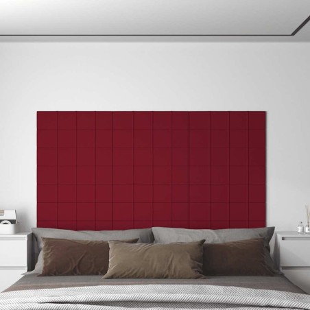 Panneaux muraux 12 pcs Rouge bordeaux 60x15 cm Velours 1,08 m² 