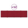 Panneaux muraux 12 pcs Rouge bordeaux 60x15 cm Velours 1,08 m² 