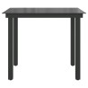 Table de jardin Noir 80x80x74 cm Aluminium et verre 