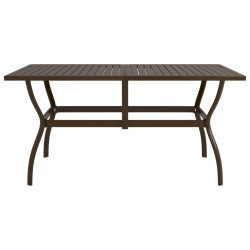 Table de jardin Marron 140x80x72 cm Acier 