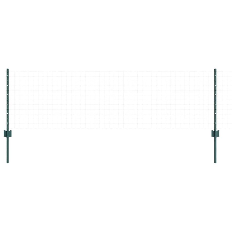 Poteaux de clôture 5 pcs U-Channel vert 60 cm en acier 