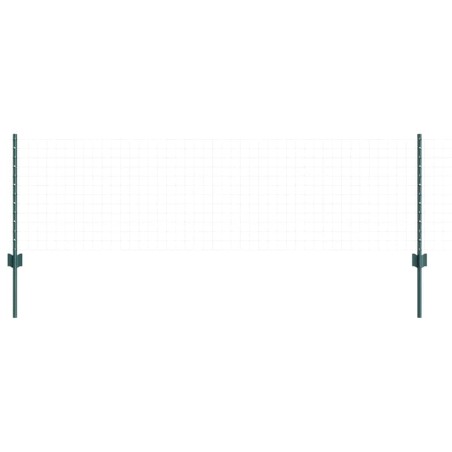 Poteaux de clôture 5 pcs U-Channel vert 60 cm en acier 
