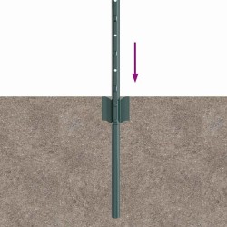 Poteaux de clôture 5 pcs U-Channel vert 60 cm en acier 
