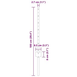 Poteaux de clôture 5 pcs U-Channel vert 60 cm en acier 