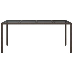 Table à manger de jardin Marron 190x90x75 cm Poly Rattan 
