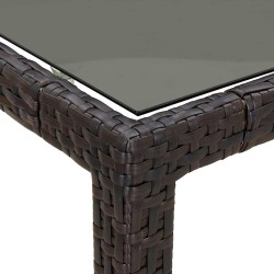 Table à manger de jardin Marron 190x90x75 cm Poly Rattan 