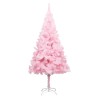 Arbre de Noël artificiel pré-éclairé et boules rose 240 cm PVC 