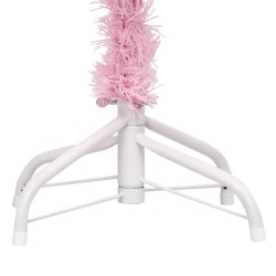 Arbre de Noël artificiel pré-éclairé et boules rose 240 cm PVC 
