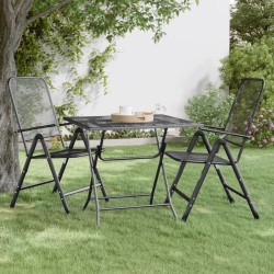 Table de jardin 80x80x72 cm Maille métallique Anthracite 