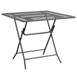 Table de jardin 80x80x72 cm Maille métallique Anthracite 