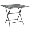 Table de jardin 80x80x72 cm Maille métallique Anthracite 