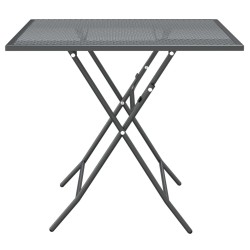 Table de jardin 80x80x72 cm Maille métallique Anthracite 