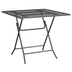 Table de jardin 80x80x72 cm Maille métallique Anthracite 