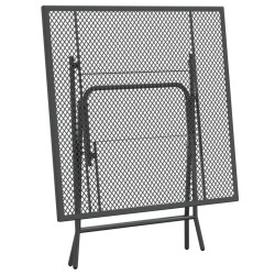 Table de jardin 80x80x72 cm Maille métallique Anthracite 