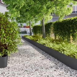 Bordures de pelouse 20 pcs noir 25x103 cm acier laminé à froid 