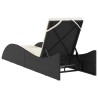 Chaise longue avec coussin noir 60x205x73 cm résine tressée 