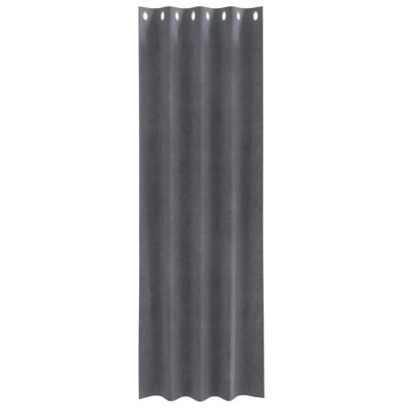 Rideaux occultants avec œillets 2 pcs en velours gris clair super léger 