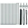 Ensemble de Clôture Lot de 2 Vert forêt Acier 25 x 1 m Durable 