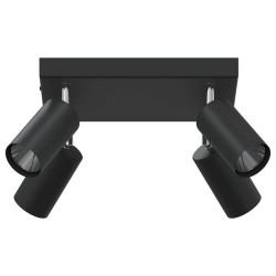 Projecteur de Plafond 4 Voies Réglable Noir GU10 